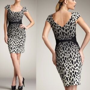 JayGodfrey Gray Black Animal Print Cap Sleeve Mini Dress Size‎ 2